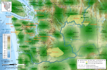 Map of Washington state showing locations of tribes