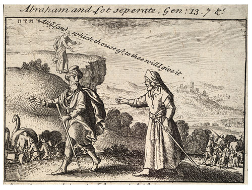 Representación de la separación de Abraham y Lot por Wenceslao Hollar