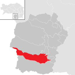 Kommunens läge i distriktet Deutschlandsberg