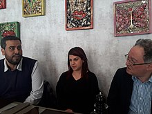 Rachman with Tunisian bloggers Wissem Tlili and Lina Ben Mhenni in 2018 Wissem Tlili and Lina Ben Mhenni with Gideon Rachman.jpg