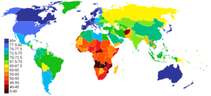 World Life Expectancy 2011 Estimates Map.png