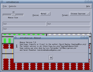 A screenshot of a program using LessTif (xmabacus). Xmabacus-lesstif.png