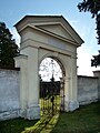 English: Gate of the Jewish cemetery in the town of Český Krumlov, South Bohemian Region, Czech Republic Čeština: Brána židovského hřbitova ve městě Český Krumlov