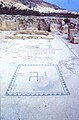 Hakenkreuz auf den Mosaikböden der Überreste einer Synagoge aus byzantinischer Zeit in En Gedi, Israel.