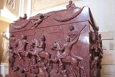 Roman putto on the Sarcophagus of Helena, 4th century, porphyry, Museo Pio-Clementino, part of the Vatican Museums, Rome[9]