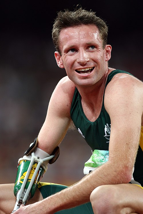 Francis at the end of the 400m at the 2008 Beijing Games