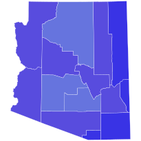 1942 Arizona gubernur hasil pemilihan peta oleh county.svg