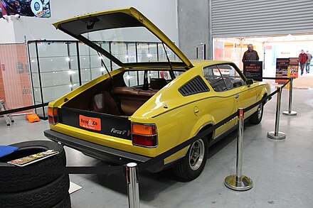 A 1974 Leyland P76. It can be considered both a liftback (the tailgate is hinged from the roof) and a fastback (the roofline is an uninterrupted slope).