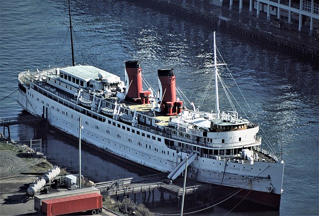 SS Princess Patricia at the CP Rail dock just west of Canada Place in September 1984.