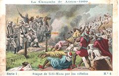 The Melilla War between Spain and Rif Berbers of Morocco in 1909