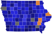 Popular vote share by county
