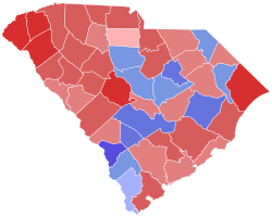 2016 United States Senate election in South Carolina results map by county.svg