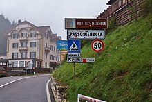 Schild an der Passhöhe