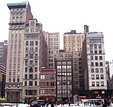 Union Square West (2011), including the Bank of the Metropolis Building and Decker Building, on the left (downtown) end of the block