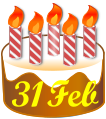 File:31 February birthday cake.svg