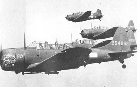 A-24 Banshee Dive Bombers, used in attacks on Kiska and Attu by the 635th Bombardment Squadron (Dive)