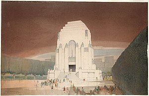 ANZAC War Memorial, Hyde Park - drawing by Charles Bruce Dellit, Architect.jpg