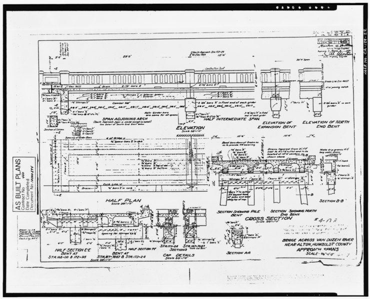 File:APPROACH SPANS. March 4, 1924 - Van Duzen River Bridge, Spanning Van Duzen River at CA State Highway 101, Alton, Humboldt County, CA HAER CAL,12-ALT.V,1-22.tif