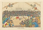 Un combat de chiens par Thomas Rowlandson (Grande-Bretagne, 1811)
