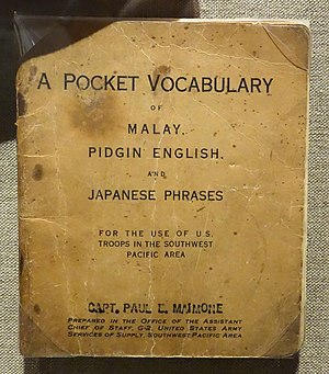 A Pocket Vocabulary of Malay, Pidgin English, and Japanese Phrases, by Capt. Paul E. Maimone, World War II issue - Oakland Museum of California - DSC05211.JPG