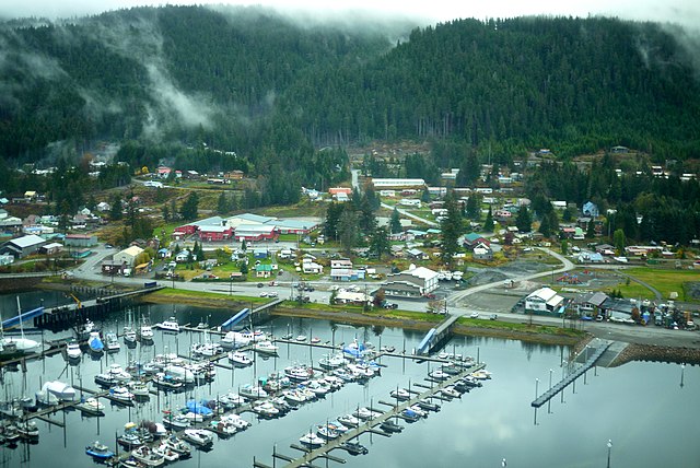 Aerial photo of Hoonah