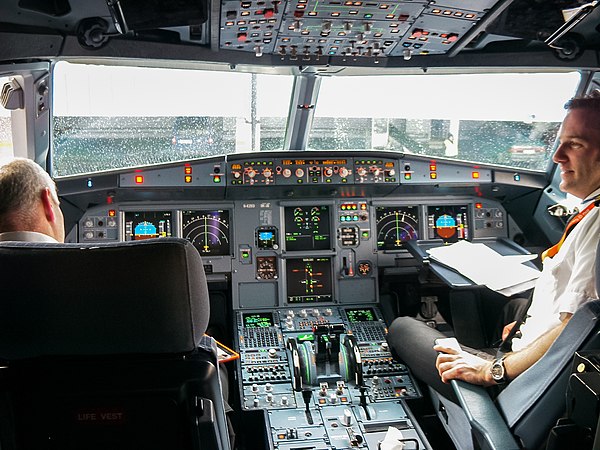 The Airbus A320 family was the first airliner to feature a full glass cockpit and digital fly-by-wire flight control system. The only analogue instrum