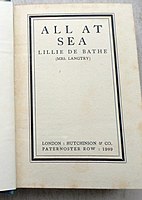 All at Sea, Langtry's only novel