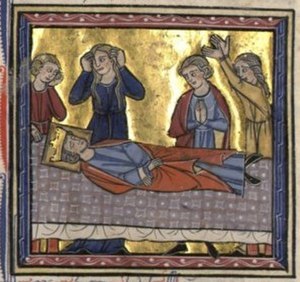 Death of King Amalric as depicted in the 13th century