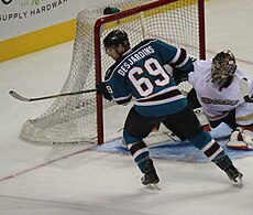 Desjardins during his tenure with the Sharks. Andrew Desjardins.jpg