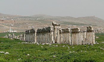 English: View of Apamea, Syria Français : Vue ...