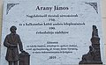 Arany János high school. Arany plaque. - Nagykőrös, Hungary.JPG