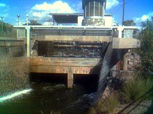 Along the Arizona Canal in Phoenix, a 750-kilowatt restored hydroelectric plant and art display opened in June 2003 in Arcadia at a natural 20-foot drop called Arizona Falls. Arizona Falls.jpg