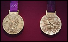 2012 Olympic Medal made by the Mint As close as I'm going to get to an Olympic gold medal (7654484286).jpg