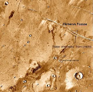 Athabasca Valles Outflow channel on Mars