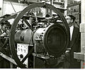 Dr. Harold Lyons and an atomic clock at NBS