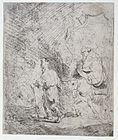 The Flight into Egypt: a Sketch label QS:Len,"The Flight into Egypt: a Sketch" label QS:Lnl,"De vlucht naar Egypte: schets" (i/vi). circa 1627 date QS:P,+1627-00-00T00:00:00Z/9,P1480,Q5727902 . etching print. 14.6 × 12.1 cm (5.7 × 4.7 in). Various collections.
