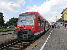 Regionalbahn service to Memmingen on platform 1 prior to the electrification of the line in 2020