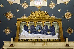 Augustine's arm bones, Saint Augustin Basilica, Annaba, Algeria (Source: Wikimedia)