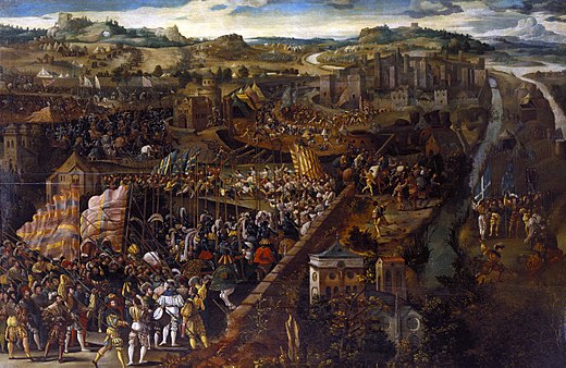 Slag bij Pavia tussen Fransen en Spanjaarden in 1525