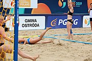 Deutsch: Beachhandball Europameisterschaften 2019 (Beach handball Euro); Tag 6: 7. Juli 2019 – Spiel um Platz Drei, Frauen, Kroatien-Niederlande 0:2 (14:23, 20:22) English: Beach handball Euro; Day 6: 7 July 2019 – Women's Bronze Medal Match – Croatia-Netherlands 0:2 (14:23, 20:22)