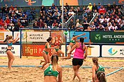 Deutsch: Beachhandball Europameisterschaften 2019 (Beach handball Euro); Tag 6: 7. Juli 2019 – Frauenfinale, Dänemark-Ungarn 2:0 (18:12, 23:22) English: Beach handball Euro; Day 6: 7 July 2019 – Women's Final – Denmark-Hungary 2:0 (18:12, 23:22)