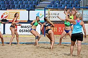 Deutsch: Beachhandball Europameisterschaften 2019 (Beach handball Euro); Tag 2: 3. Juli 2019 – Frauen, Vorrunde Gruppe D, Ukraine-Deutschland 2:0 (23:22, 32:24) English: Beach handball Euro; Day 2: 3 July 2019 – Women Preliminary Round Group D – Ukraine-Germany 2:0 (23:22, 32:24)