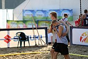 Deutsch: Beachhandball Europameisterschaften 2019 (Beach handball Euro); Tag 4: 5. Juli 2019 – Männer, Viertelfinale, Ungarn-Deutschland 2:1 (23:16, 11:23, 9:6) English: Beach handball Euro; Day 4: 5 July 2019 – Quarter Final Men – Hungary-Germany 2:1 (23:16, 11:23, 9:6)