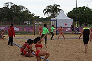 Deutsch: Beachhandball bei den Olympischen Jugendspielen 2018; Tag 5, 10. November 2018; Mädchen, Platzierungsrunde - Mauritius-Venezuela 0:2 English: Beach handball at the 2018 Summer Youth Olympics at 11 October 2018 – Girls Consolation Round – Mauritius-Venezuela 0:2