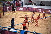 Deutsch: Beachhandball bei den Olympischen Jugendspielen 2018; Tag 5, 10. November 2018; Mädchen, Hauptrunde - Kroatien-Argentinien 1:2 English: Beach handball at the 2018 Summer Youth Olympics at 11 October 2018 – Girls Main Round – Croatia-Argentina 1:2