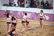 Deutsch: Beachhandball bei den Olympischen Jugendspielen 2018; Tag 6, 12. Oktober 2018; Mädchen, Hauptrundenspiel – Kroatien-Paraguay 2:0 English: Beach handball at the 2018 Summer Youth Olympics at 12 October 2018 – Girls Main Round – Croatia-Paraguay 2:0