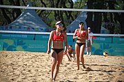 Deutsch: Beachvolleyball bei den Olympischen Jugendspielen 2018; Tag 8, 14. Oktober 2018; Mädchen, Achtelfinale – Bolivien-Puerto Rico 0:2 (18–21/18–21 ) English: Beach volleyball at the 2018 Summer Youth Olympics at 14 October 2018 – Girls Round of 16 – Bolivia-Puerto Rico 0:2 (18–21/18–21 )