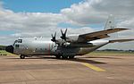 Componenta aeriană belgiană Hercules C-130H pleacă de la RIAT Fairford 14 iulie 2014 arp.jpg