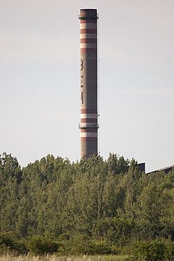 A Borsodi Ércelőkészítő Mű  vasbeton kéménye