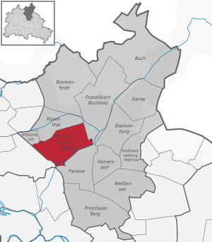 Niederschönhausen on the map of Pankow